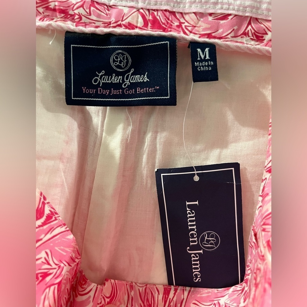 Lauren James Pink Scallop Shorts in Ruffle Some Feathers, size Medium, new! - Picture 7 of 9